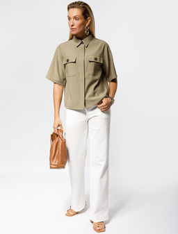 VILATTE / Блузка в стиле сафари из плотного лиоцелла  фото 4