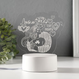 Светильник 3D RISALUX Люблю тебя любить, LED-ночник, RGB, от сети