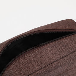 Косметичка на молнии, цвет коричневый