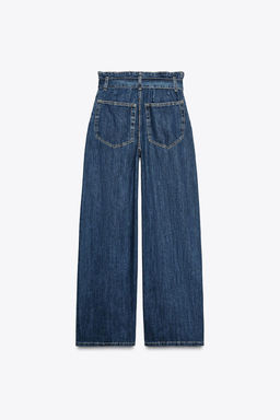 TRF HIGH-WAIST PAPERBAG BELTED JEANS - Zara фото 7