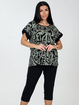 617 Домашний костюм бриджи (Разводы на хаки) - А-дина фото 3