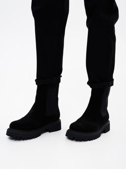 Челси 360.P.taskanabl.Черная замша/шерсть