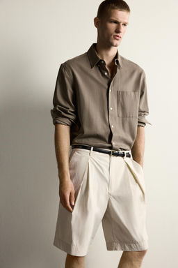 BERMUDA WIDE FIT PLIEGUES / Beige - Zara фото 5