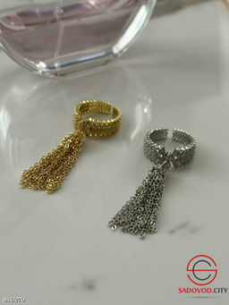 Кольцо с подвесными цепочками