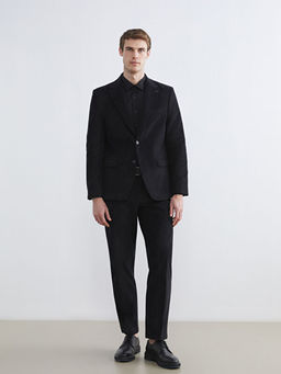 Standart Kal?p Kadife Erkek Blazer Ceket