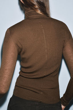 WOOL KNIT HIGH NECK JUMPER - Zara фото 5