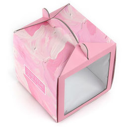 Цена за 5 шт. Коробка кондитерская с окном, сундук, «Нежные краски», 20×20×20 см