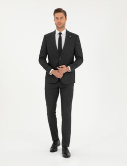 Antrasit Slim Fit Tak_m Elbise