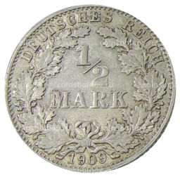 1/2 марки 1909 года D Германия