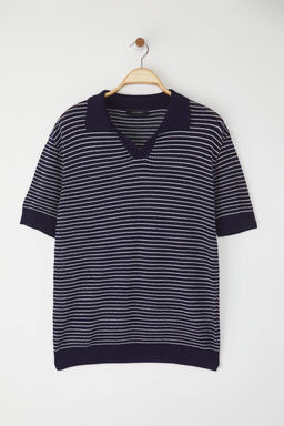 TRENDYOL MAN Lacivert Limited Edition Relaxed K?sa Kol Polo Yaka Triko T-shirt TMNSS23PO00026
