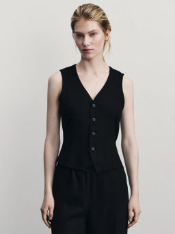 Льняной жилет / Zarina  фото 3