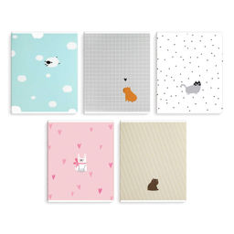 Тетрадь, 48 л, клетка, арт. 70940/ 5 МИЛЫЕ ЗВЕРУШКИ /А5+, мягкий переплёт (2 скобы), мелованный карт