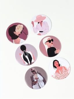 Цена за 2 шт. Зеркало карманное ДЕВУШКИ, d=7.5 см, PVC - коробка, рисунок МИКС - Qf фото 4