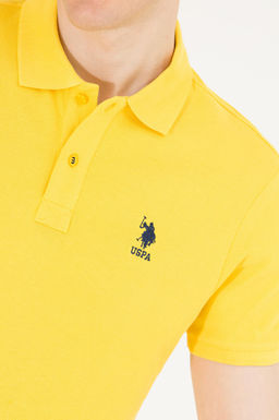U. S. Polo Assn Мужская темно-желтая базовая футболка с воротником-поло - U.s. polo assn фото 7