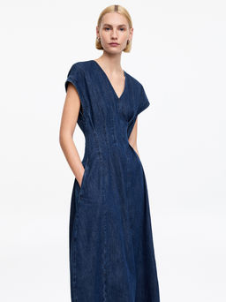Vestido denim plisado - H&m фото 4