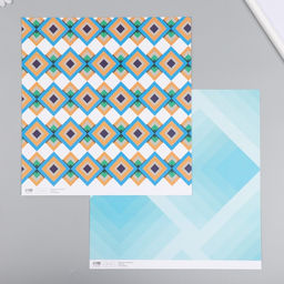 Цена за 5 шт. Бумага для скрапбукинга двусторонняя «Ромбы», плотность 180 г, 30.5×32 см