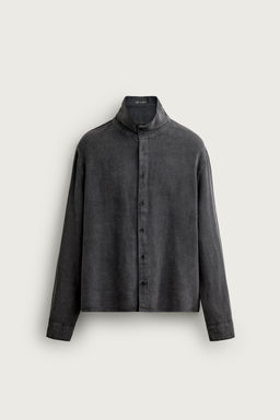 CAMISA RELAXED FIT LAVADO EFECTO VINTAGE / Gris antracita - Zara фото 7