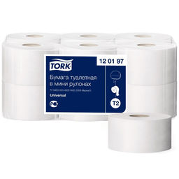 Цена за 12 шт. Туалетная бумага Tork T2 Universal, 1 слой, 200 м