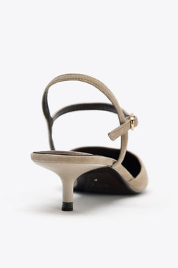 SUEDE KITTEN-HEEL SLINGBACKS - Zara фото 10