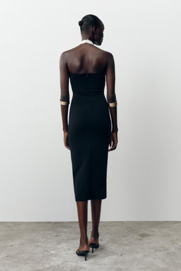 STRETCH MIDI DRESS WITH TIE - Zara фото 13