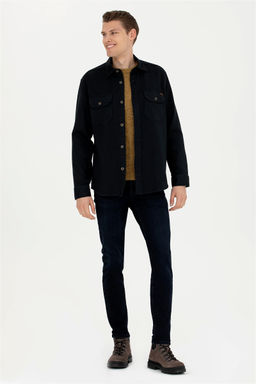 Мужская рубашка антрацитового цвета с длинным рукавом - U.s. polo assn фото 4