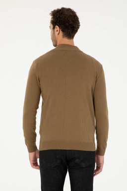 Мужской базовый трикотажный кардиган цвета хаки - U.s. polo assn фото 5