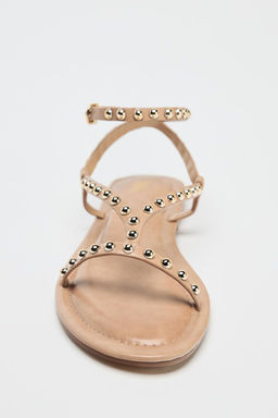 SANDALS WITH METALLIC BEADED STRAPS - Zara фото 4