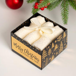 Полотенца махровые «Этель» Merry Christmas, 30×30 см - 3 шт., хлопок 340 г/м²