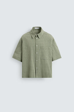 BOXY FIT CHECK SHIRT - Zara фото 7