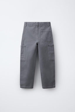 WIDE-LEG TWILL TROUSERS WITH POCKETS - Zara фото 3