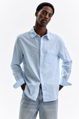 Camisa en mezcla de lino Regular Fit - H&m фото 7