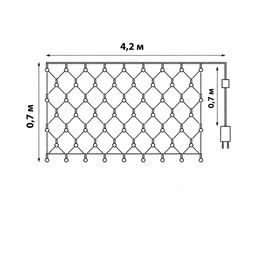 ULD-N4207-320/DTA MULTI IP20 Сетка светодиодная, 4,2х0,75 м, 320 led, разноцветная, с контроллером, провод прозрачный, IP20 - Volpe фото 10