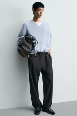 PANTAL?N FLUIDO RELAXED FIT / Marr?n - Zara фото 5