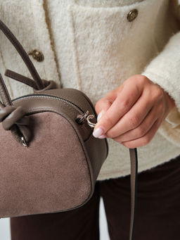 Замшевая сумка Curl DBR 31363 капучино  фото 12