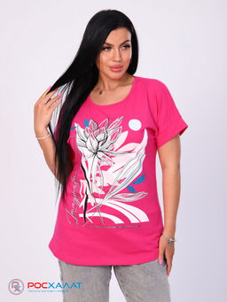 Женская футболка с принтом фуксия КФ-01 (7)