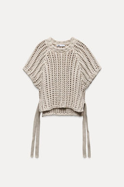CHUNKY KNIT TOP WITH SIDE STRAPS - Zara фото 5