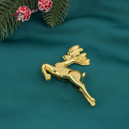 Цена за 3 шт. Ёлочные игрушки 4 шт. Зимнее волшебство. Бегущий олень пластик, 57 см, золото фото 3