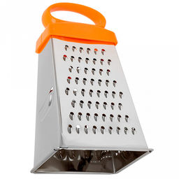 Терка из нержавеющей стали "Presto" 6,5х5,5х12см, четырехгранная, с покрытием non-stick, пластмассовая ручка, "Regent" (Китай)