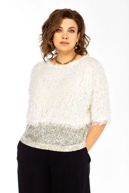 Блуза Olga Style Л436 белое молоко