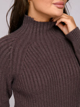 Платье трикотажное коричневое длины миди - 1001dress фото 5