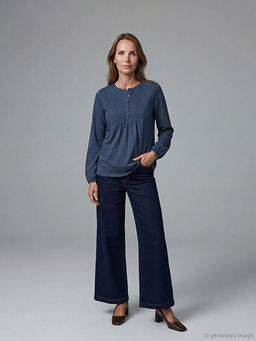 Bisiklet Yaka Nak??l? Bluz