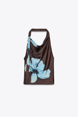 FLORAL PRINT SATIN TOP - Zara фото 6