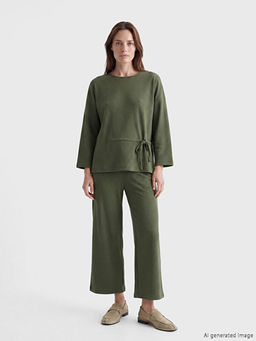 Bisiklet Yaka Yandan Ba?lamal? Bluz