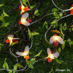 Гирлянда с питанием от солнечных элементов Пчелка / FN-703 /уп 50/ 5 метров 50 ламп - ГалеонТрейд фото 3