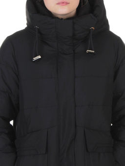 8359 BLACK Пальто зимнее женское (200 гр. холлофайбер)