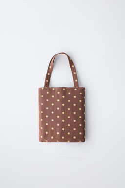TOALLA BOLSO ESTAMPADA TOPOS / Marr?n