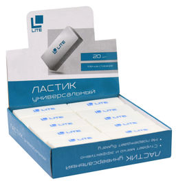Цена за 10 шт.Ластик LITE 45х17х10 мм, ПВХ, белый