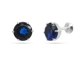 Серьги из серебра сапфир ГТ, С1047с