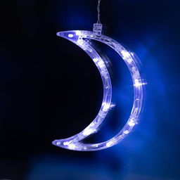 Гирлянда Бахрома 2.7?0.9 м с насадками Месяц, IP20, прозрачная нить, 138 LED, свечение белое, 8 режимов, 220 В - Luazon lighting фото 5