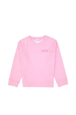 Розовый свитшот с круглым вырезом для девочек Неожиданная скидка в корзине - U.s. polo assn фото 2